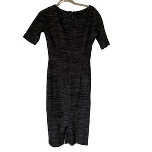 Calvin Klein Dress Size 2 faux wrap cozy Sheath Gray short Sleeve Cowl Neck